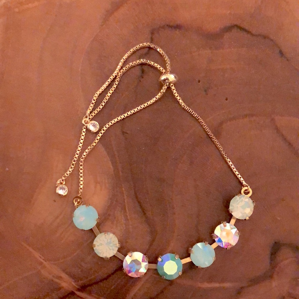 Aqua Aurora Borealis Crystal Bracelet - Picture 11 of 16
